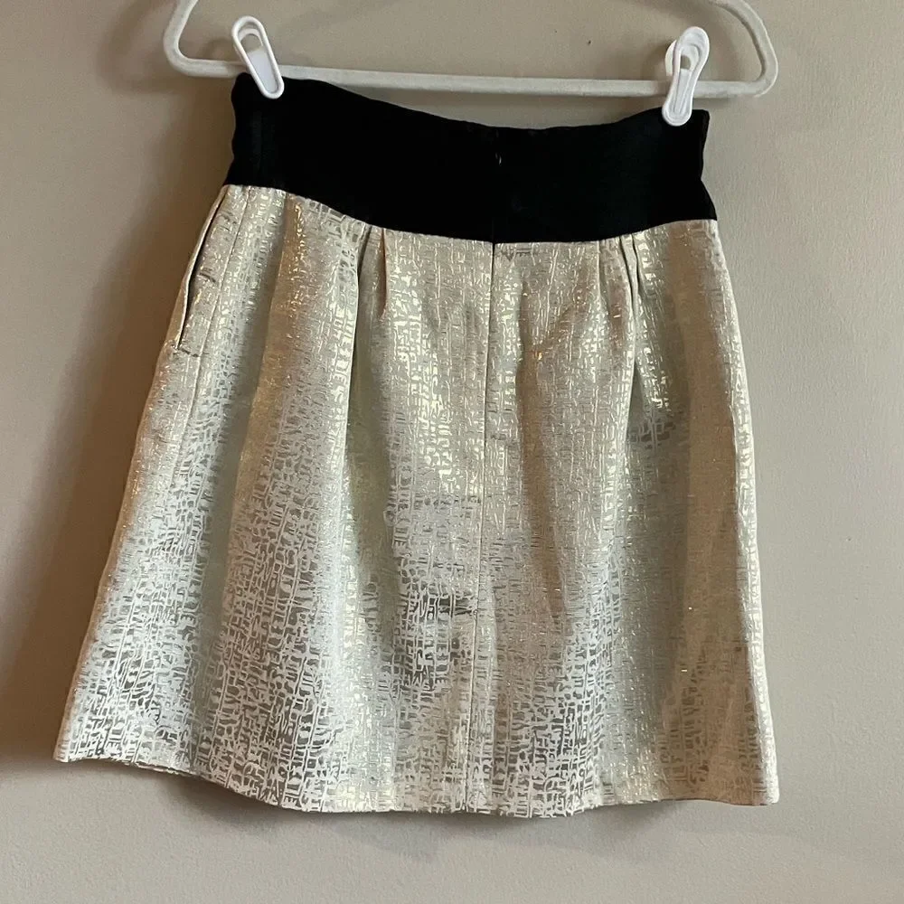 ‎Zachary’s Smile White Label gold tuxedo skirt